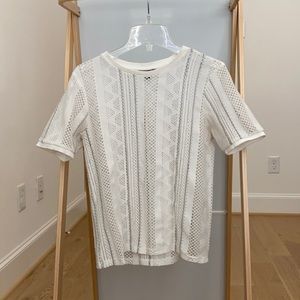 Topshop white short sleeve top